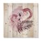 Designart - Flamingo In Tropical Summer I - Traditional Print on Natural Pine Wood
